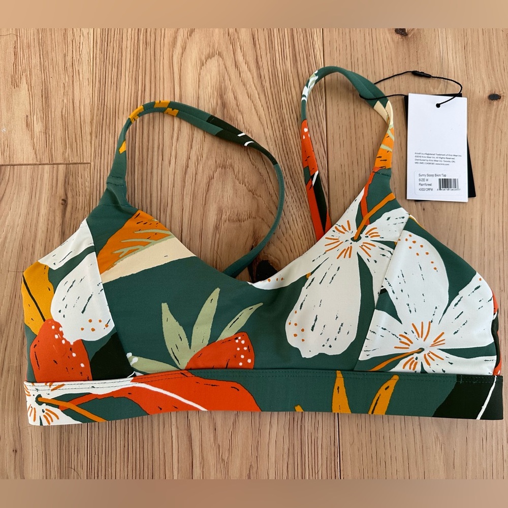 Knix Medium Sunny Scoop bikini top in Rainforest